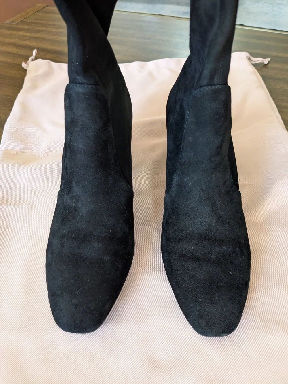 Stuart Weitzman Irena Over-the-Knee OTK Suede, Black Suede Boots, Size 9.5 B EUC